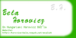 bela horovicz business card